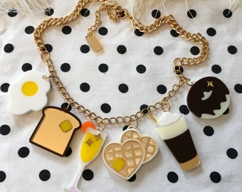 Ladies Who Brunch Acrylic Charms Necklace