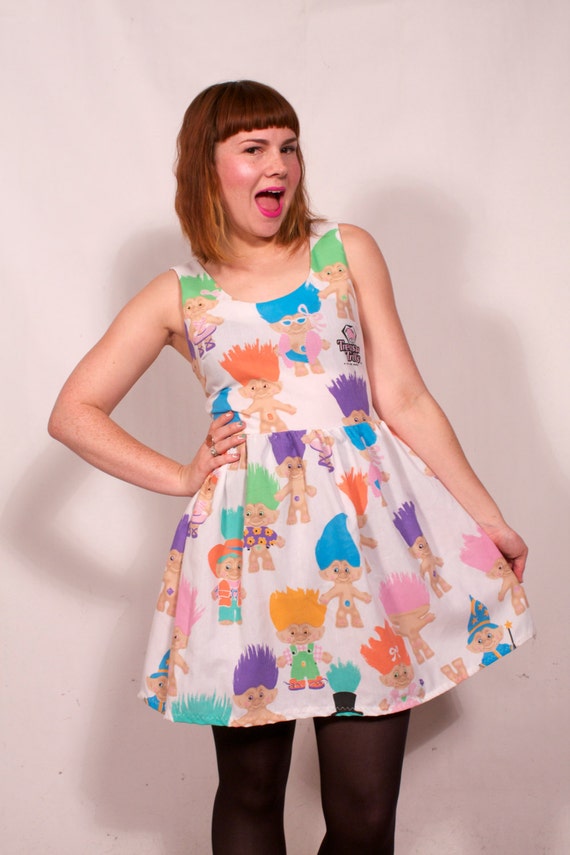 Treasure Troll Dress from Vintage 80/'s Sheets MADE TO ORDER