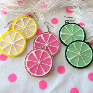 Fruit Slice Acrylic Laser Cut Earrings