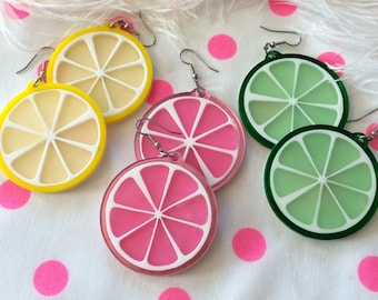 Fruit Slice Acrylic Laser Cut Earrings