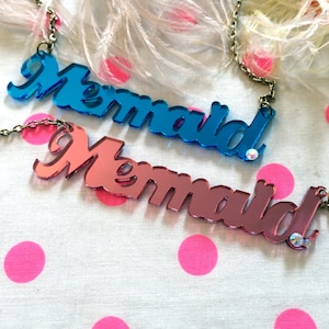Mirror Acrylic Mermaid Necklace