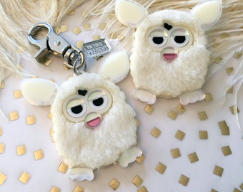 Furry Furby Acrylic Laser Cut Acrylic Keychain or Pin - Etsy