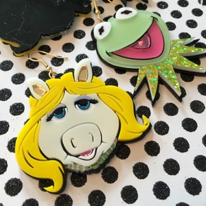 Miss Piggy and Kermit Laser Cut Earrings image 2