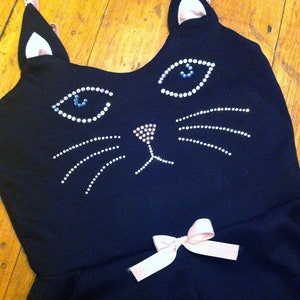 Black Rhinestone Cat Face Playsuit MADE TO ORDER image 5