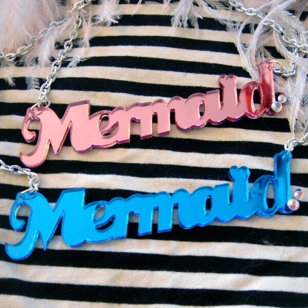 Mirror Acrylic Mermaid Necklace