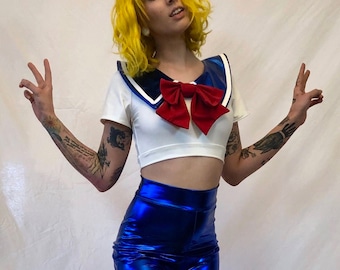 Sailor Moon, Halloween Costume, Handmade Two Piece Playsuit MADE TO ORDER