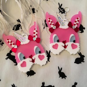 Jeanette Converse x I&#39;m Your Present My Bunny Valentine Laser Cut Acrylic Earrings