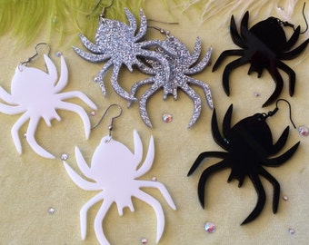 Big Acrylic Spider Earrings