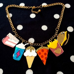 Junk Food Acrylic Charms Necklace, Laser Cut Acrylic, Plastic Jewelry image 4