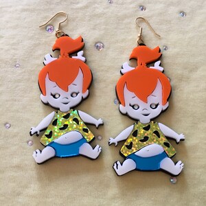 Pebbles Flinestones Earrings, Laser Cut Acrylic, Plastic Jewelry