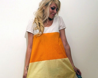 Candycorn, Halloween Costume, Handmade Dress MADE TO ORDER
