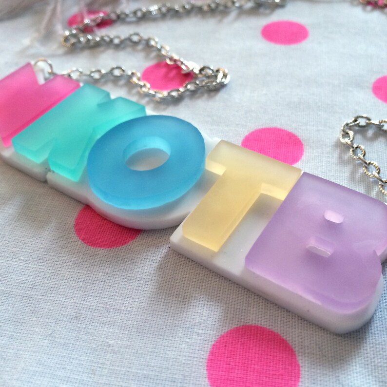 Pastel New Kids On The Block Necklace, NKOTB, Laser Cut Acrylic, Plastic Jewelry image 3