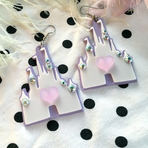 Pastel Castle Acrylic Earrings