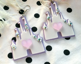 Pastel Castle Acrylic Earrings