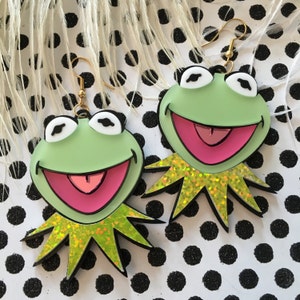 Miss Piggy and Kermit Laser Cut Earrings image 4