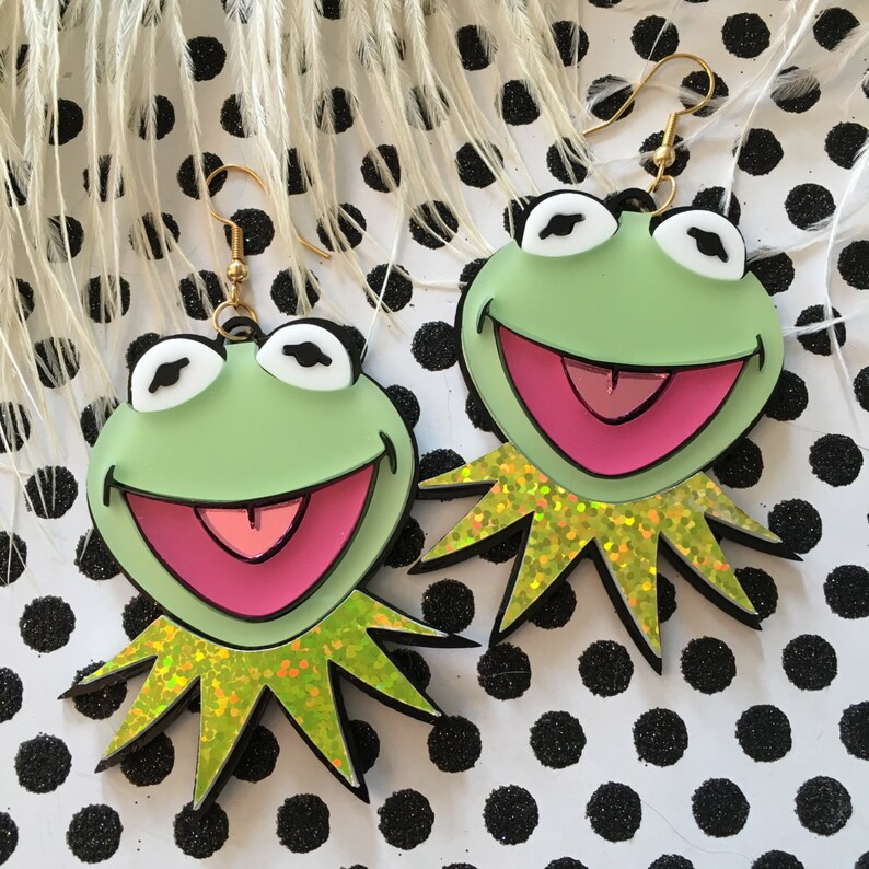 Miss Piggy and Kermit Laser Cut Earrings image 4