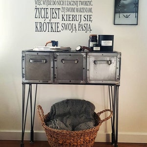 Modern Console Table: Steel Entryway Table with Storage brutalism vintage antique