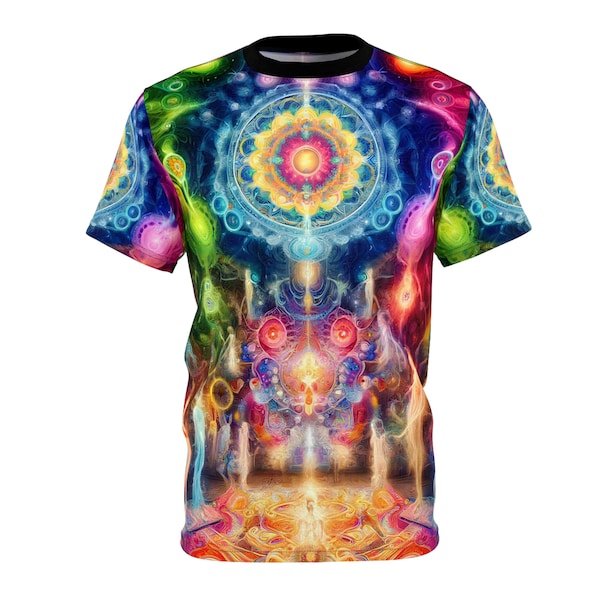 Sacred Geometry T-Shirt | Magic Mushrooms | Spiritual Gift | Colorful clothes | trippy clothing | Ayahuasca | Mandala Shirt | Festival tee