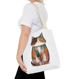 Trendy Cat Patchwork Tote Bag, Cute Pet Lover Bag, Cat Themed Gift, Canvas Shopping Bag, Fun Animal Print, Unique Gift, Mother&#39;s Day