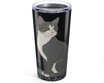 Cat Tumbler - Cute Animal Drinkware, Cat Lover Gift, Pet Owner Cup, Fun Kitten Mug, Kitty Tumbler, Adorable Cat Lover Present
