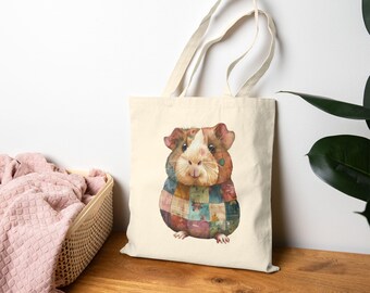 Guinea Pig Cotton Canvas Tote Bag: Eco-Friendly Animal Lover Gift