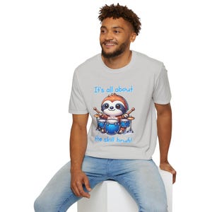 Funny Sloth Drummer T-Shirt, Cute Animal Musician Tee, Drumming Gift, Sloth Lover Shirt, Lazy Drummer Top