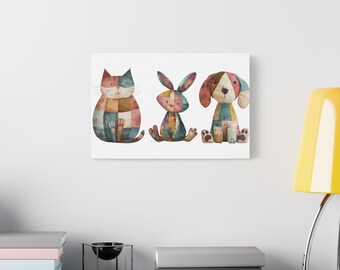 Nyckfull quiltad djurkonstduk: Barnrumsdekor