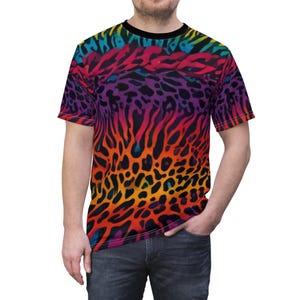 Abstract Animal Print Unisex Tee: Modern Polyester T-Shirt