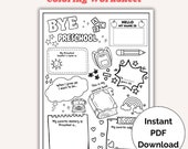 all about me preschool graduation kids worksheet coloring card printable toddler birthday diy milestone keepsake gift activity