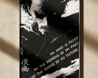 Manga Yakuza Hitman Poster in the style of Frank Miller