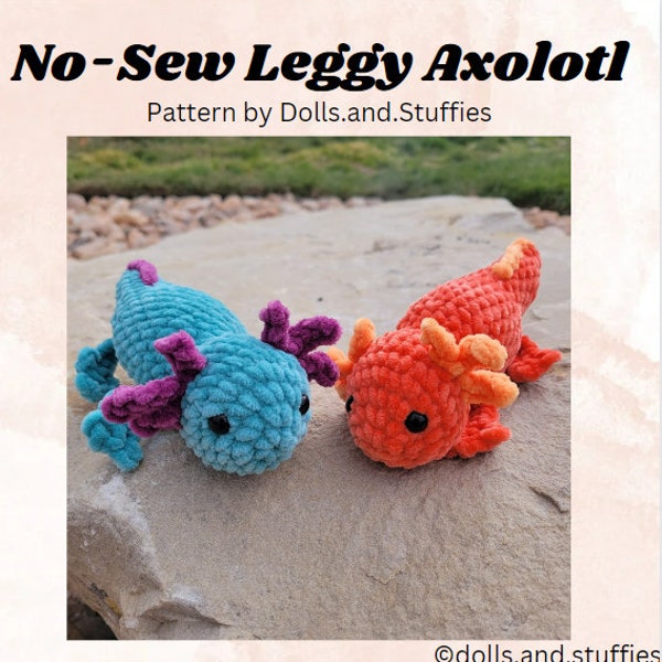 No-Sew, Leggy Axolotl Crochet Pattern