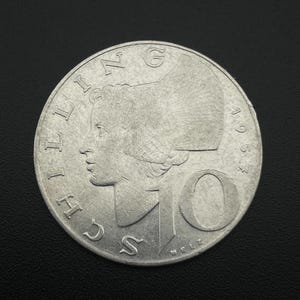 Austria 10 schilling, 1957