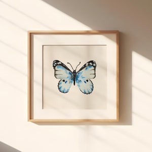 Amelia's Butterfly Art Print | Fine Art Print | Unframed Oil Painting Print | Still Life Original Art Print | Blue Orange Butterfly