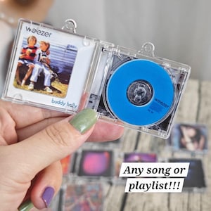 Custom Mini Album CD Keychain with NFC – Play Your Favorite Music Instantly – Personalized Music Gift For Mom, Music Lover Keychain CD Album