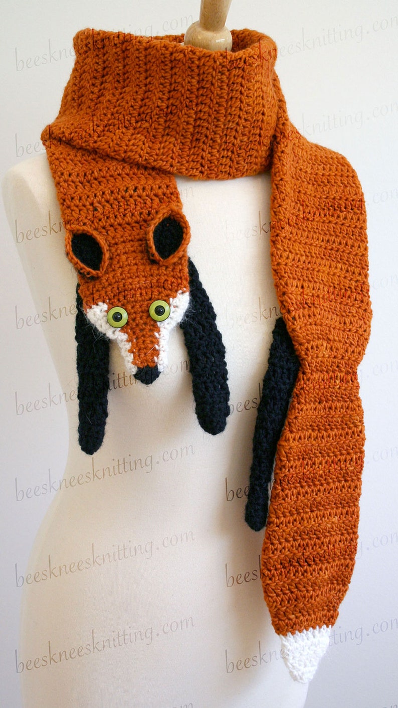 Digital PDF Crochet Pattern for Fox Scarf DIY Fashion Tutorial Instant Download ENGLISH only image 3