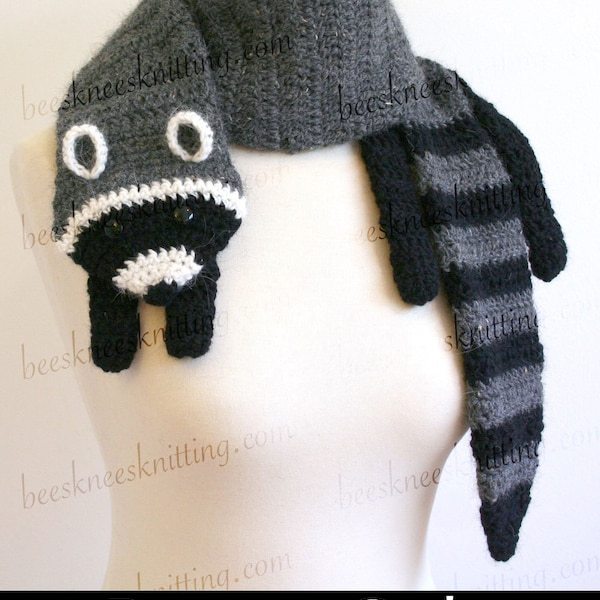 Écharpe en forme de raton laveur au crochet - Tutoriel mode DIY (PDF numérique)