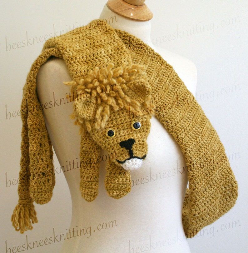 Digital PDF Crochet Pattern for Lion Scarf DIY Fashion Tutorial Instant Download ENGLISH only image 4