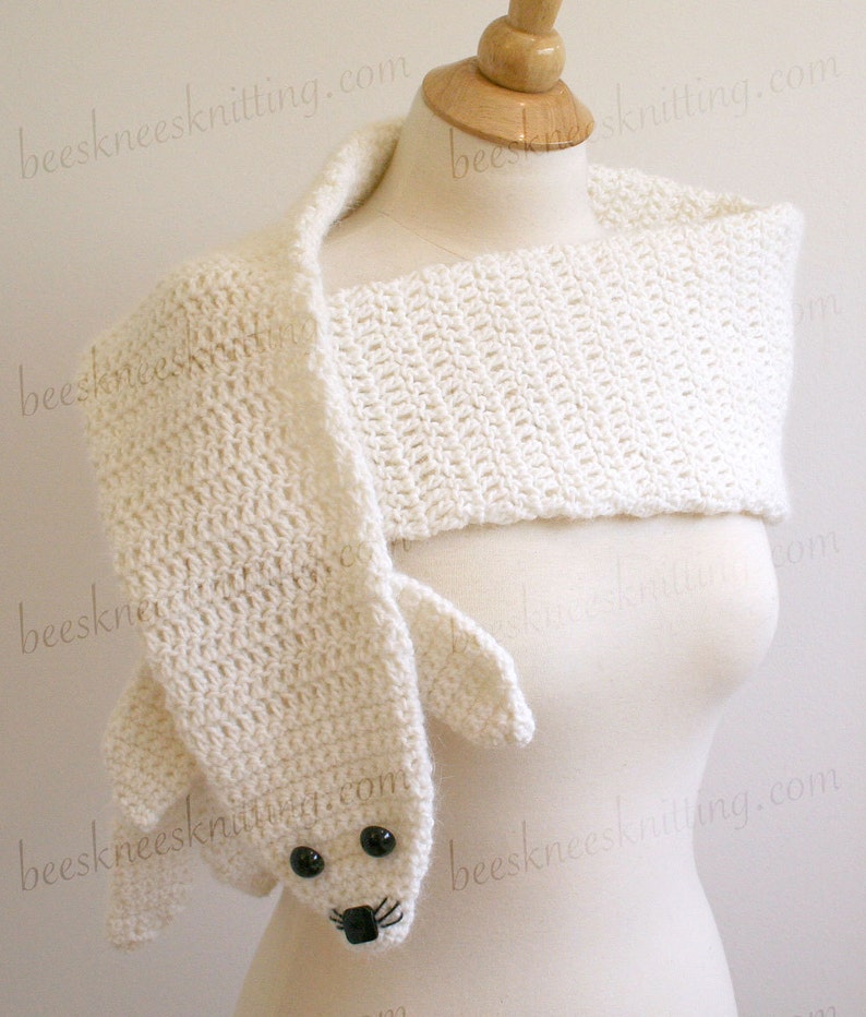 Digital PDF Crochet Pattern for Seal Pup Scarf DIY Fashion Tutorial Instant Download ENGLISH only image 2