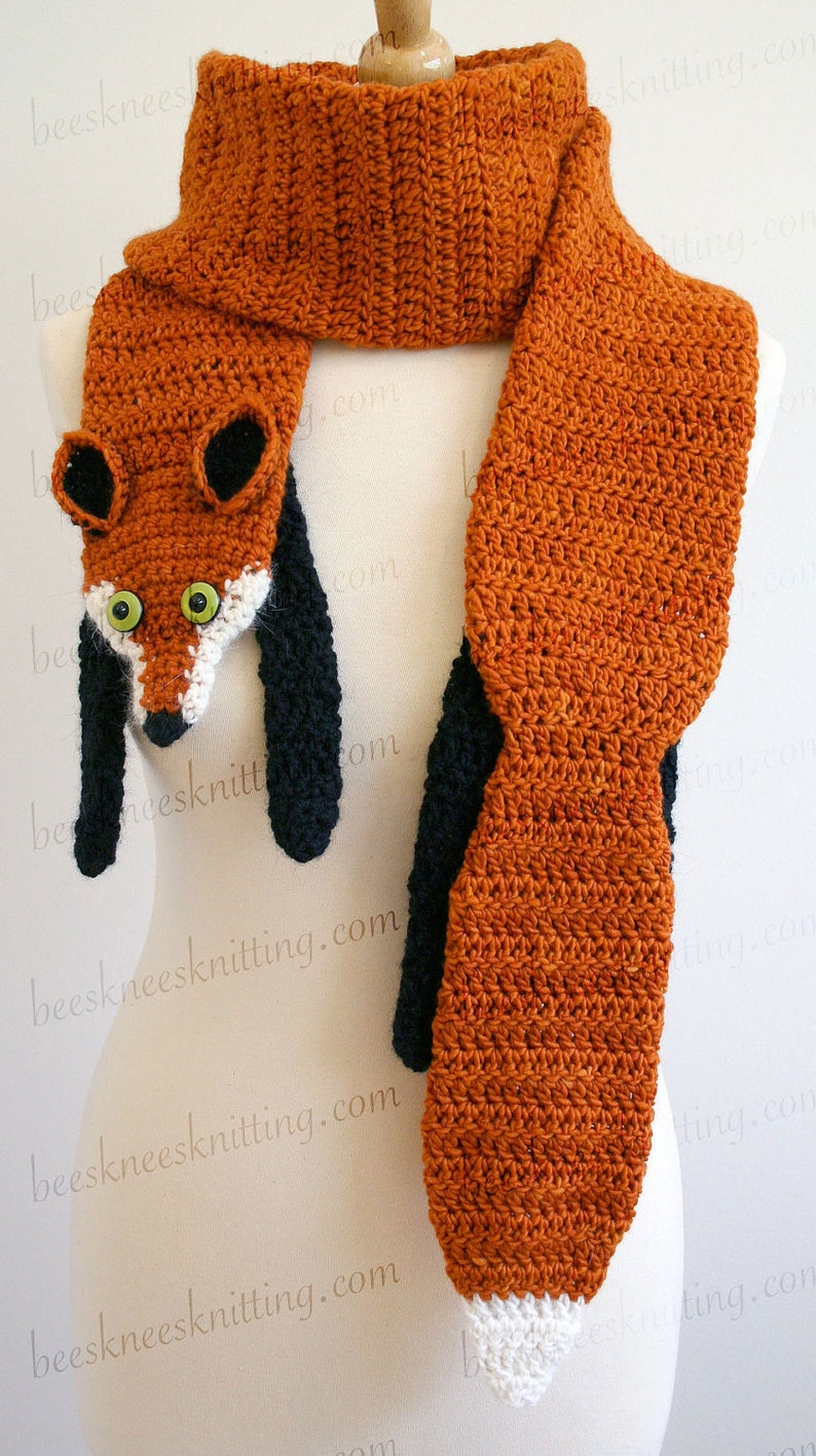 Digital PDF Crochet Pattern for Fox Scarf DIY Fashion Tutorial Instant Download ENGLISH only image 5