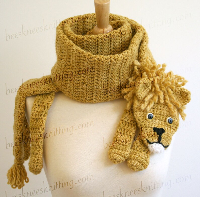 Digital PDF Crochet Pattern for Lion Scarf DIY Fashion Tutorial Instant Download ENGLISH only image 3