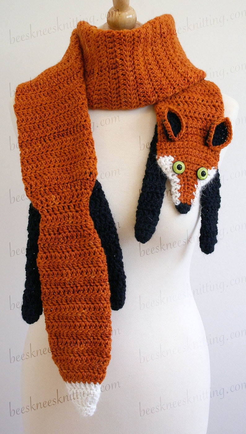 Digital PDF Crochet Pattern for Fox Scarf DIY Fashion Tutorial Instant Download ENGLISH only image 2