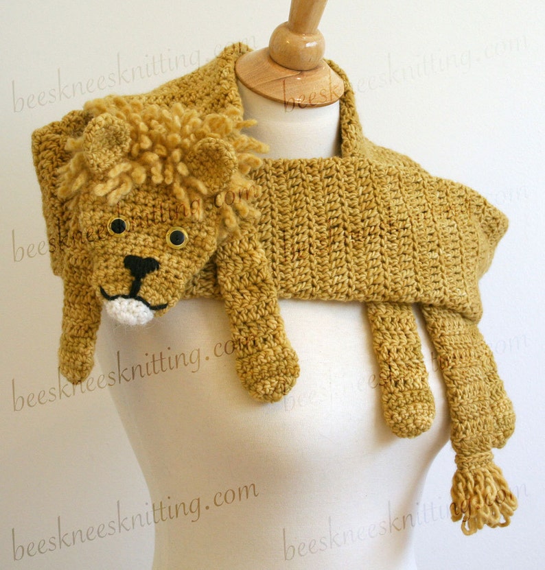 Digital PDF Crochet Pattern for Lion Scarf DIY Fashion Tutorial Instant Download ENGLISH only image 2