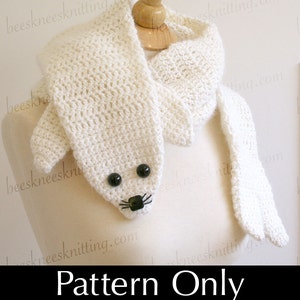 Digital PDF Crochet Pattern for Seal Pup Scarf - DIY Fashion Tutorial - Instant Download - ENGLISH only