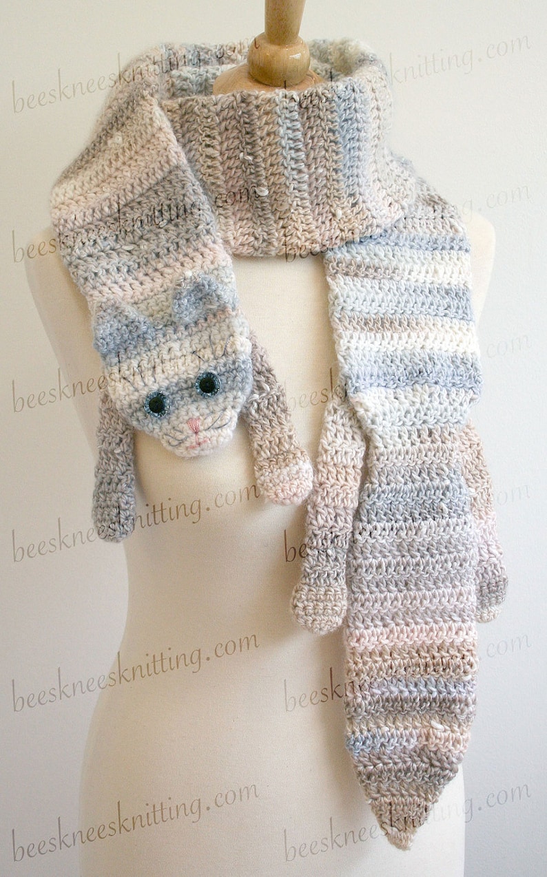 Digital PDF Crochet Pattern for Calico Cat Scarf DIY Fashion Tutorial Instant Download ENGLISH only image 3