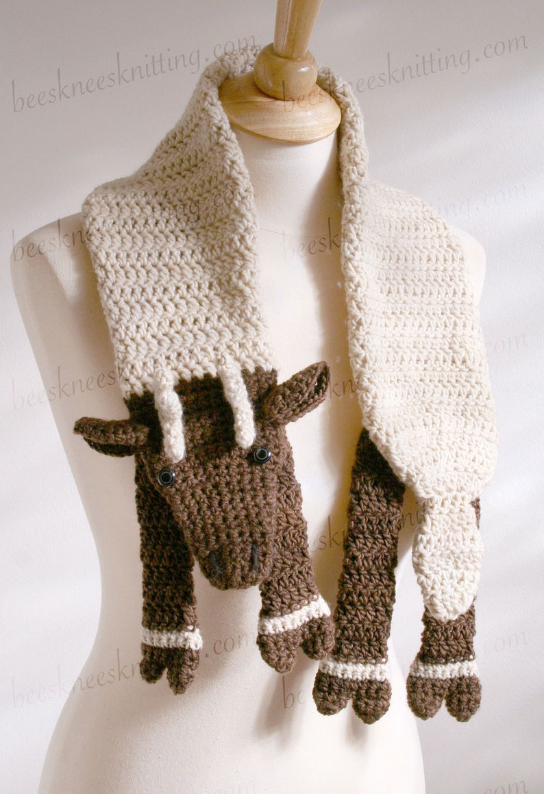 Digital PDF Crochet Pattern for Reindeer Scarf DIY Fashion Tutorial Instant Download ENGLISH only image 5