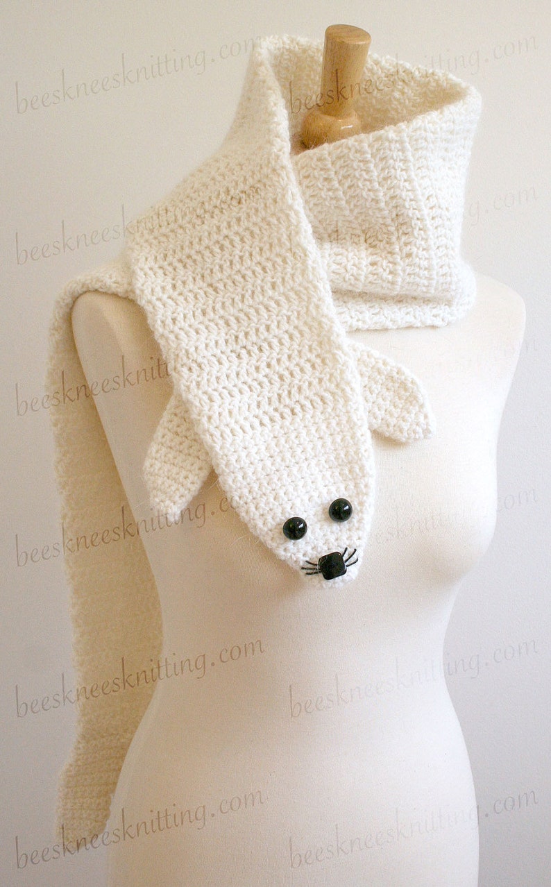 Digital PDF Crochet Pattern for Seal Pup Scarf DIY Fashion Tutorial Instant Download ENGLISH only image 5