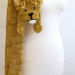 Digital PDF Crochet Pattern for Lion Scarf DIY Fashion Tutorial Instant Download ENGLISH only image 5