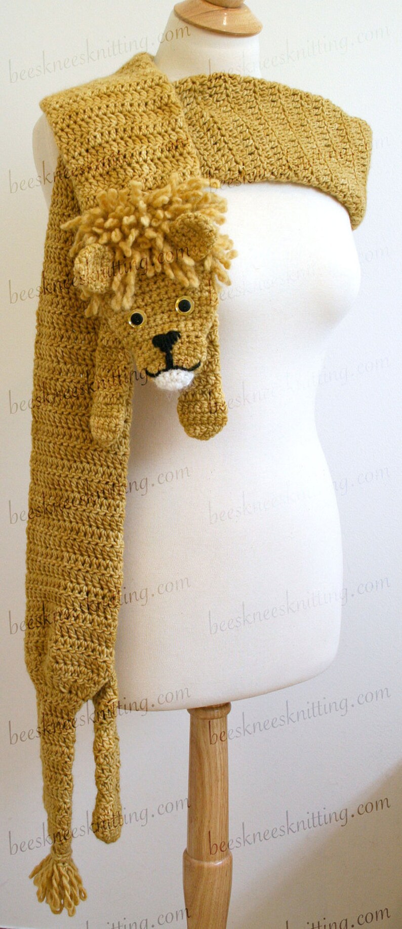 Digital PDF Crochet Pattern for Lion Scarf DIY Fashion Tutorial Instant Download ENGLISH only image 5