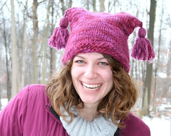 Digital PDF Knitting Pattern for Saucy PussyCat Hat Pattern - DIY Fashion Tutorial - Instant Download - ENGLISH only