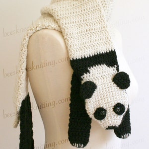 Digital PDF Crochet Pattern for Panda Bear Scarf DIY Fashion Tutorial Instant Download ENGLISH only image 4